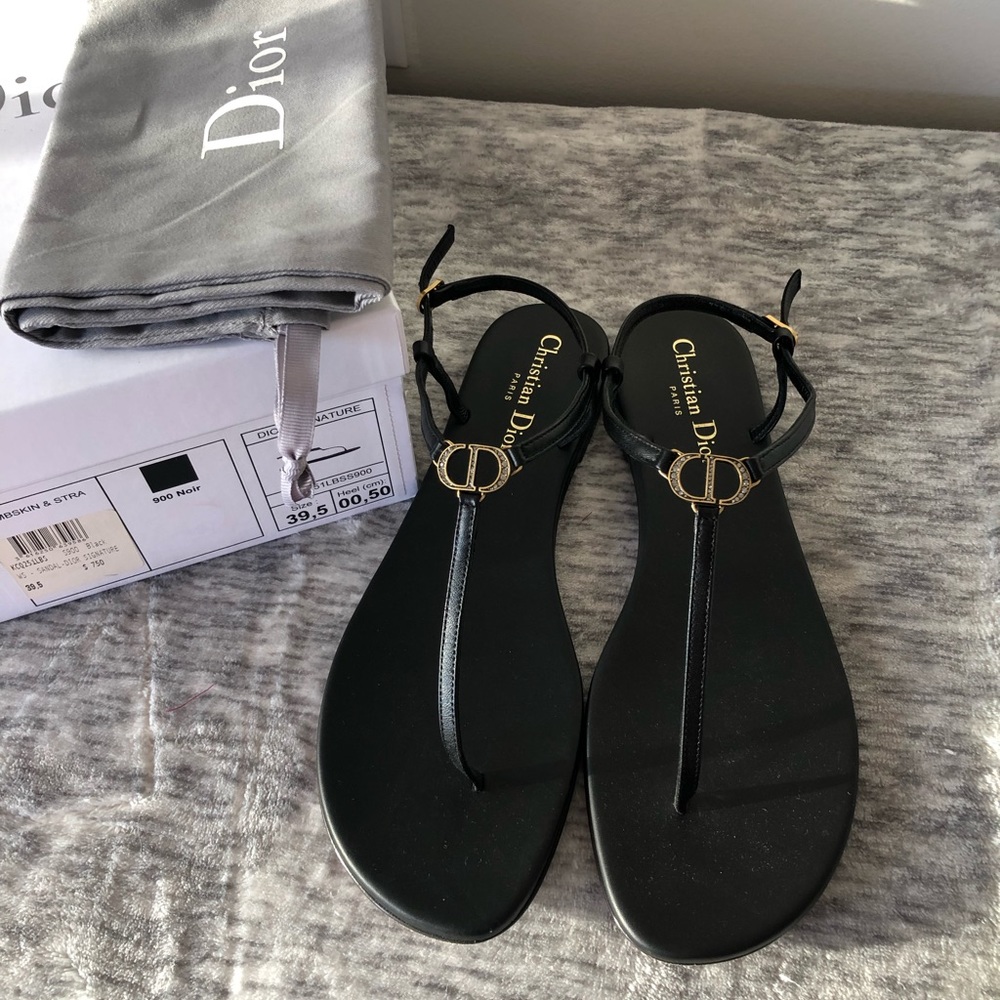 Black Logo Dior Sandals